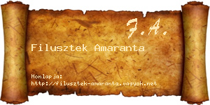 Filusztek Amaranta névjegykártya